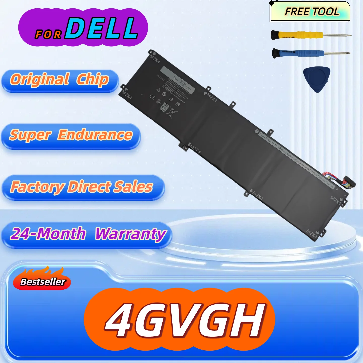 

4GVGH Laptop Battery 84Wh M5510 For Dell XPS 15 9550 Precision P56F1 Series 1P6KD 01P6KD Free Tool+24M Warranty