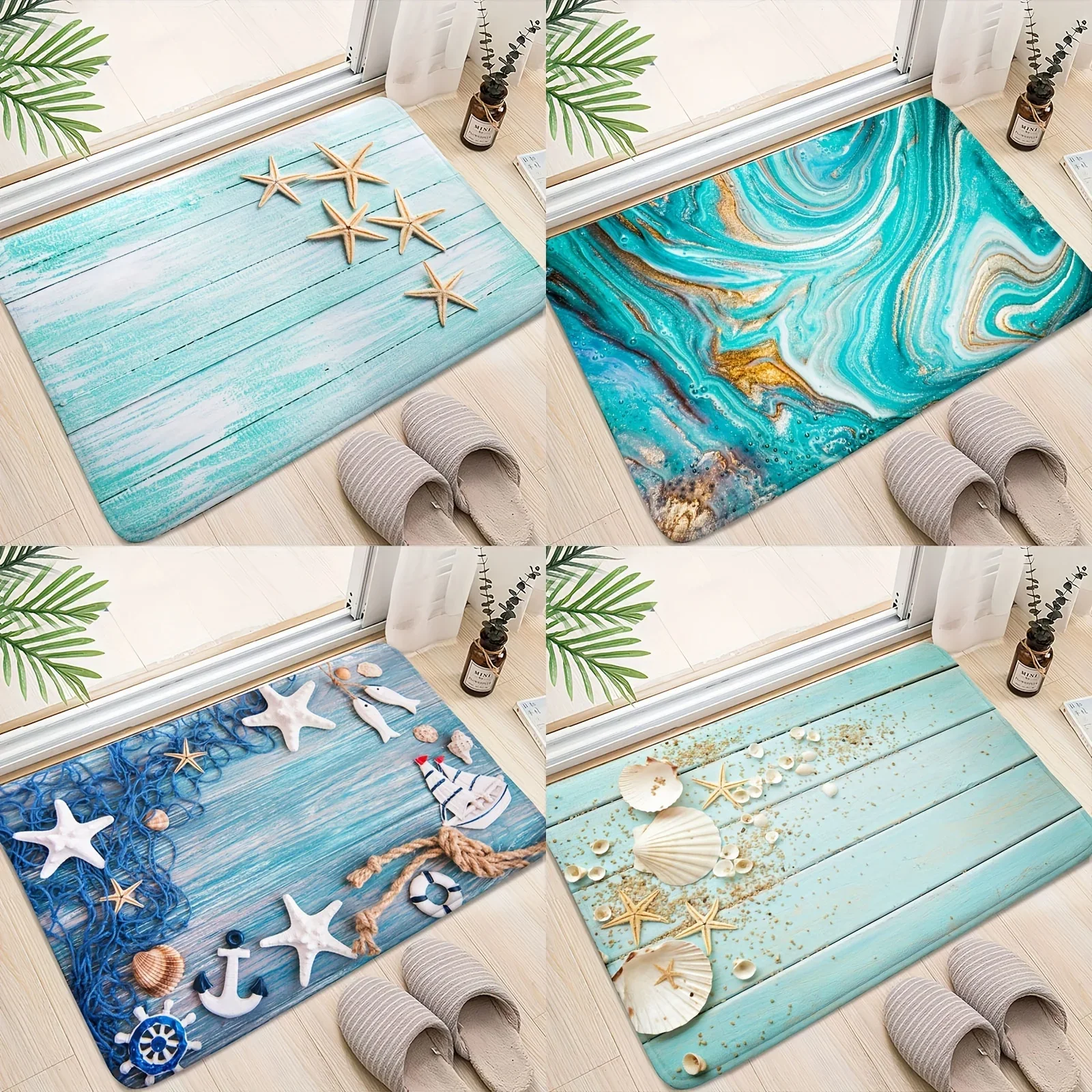 Ocean Deck Absorbent Bath Rug Non Slip Bathroom Mat Indoor And Outdoor Floor Pad for Bathroom Decoration Bathroom Accessories