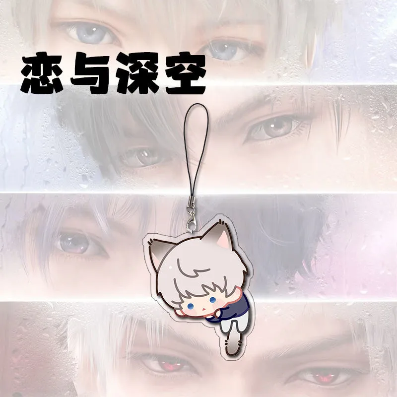 Love and Deepspace Mobile phone charms and accessories Xavier Zayne Rafayel Sylus Caleb Acrylic PendantStudentBackpackDecoration