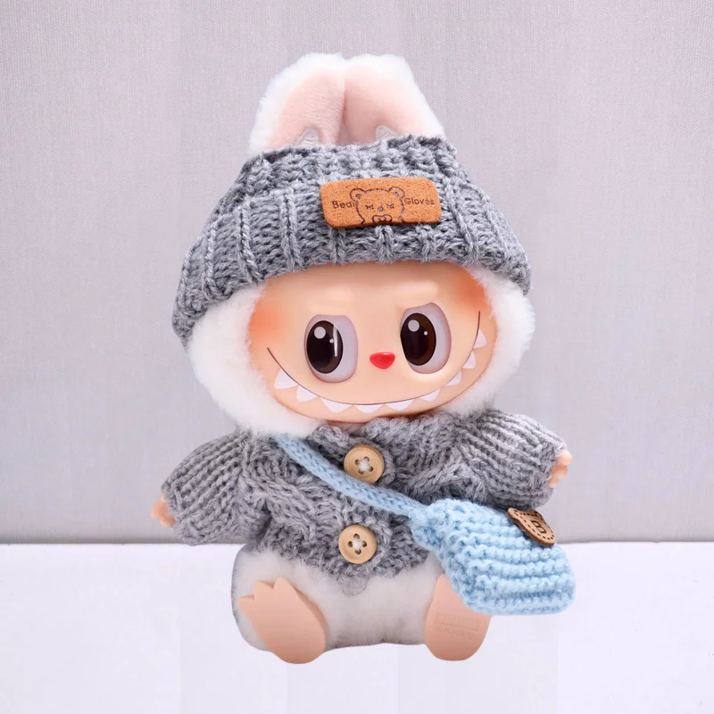 Mini Doll'S Clothes Outfit Accessories For Labubu for Elf doll Knitted Christmas Love twisted solid Santa sweater Clothing