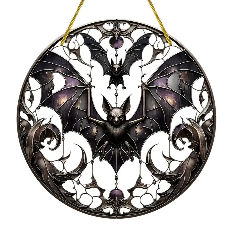 

Sun Catcher Halloween Decor Bat & Ghost Wall Ornament Acrylic Window Pendant Gothic Spooky Wear-Resistant Interior Decor