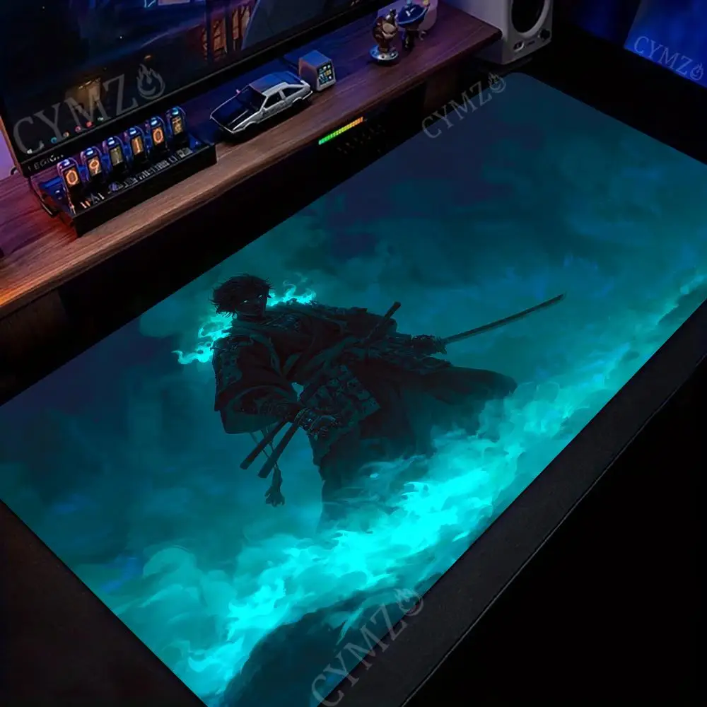 Fantasia samurai ilustração mouse pad tapete de mesa tapetes de jogos de borracha antiderrapante durável acessórios para pc teclado mouse pad maus pad