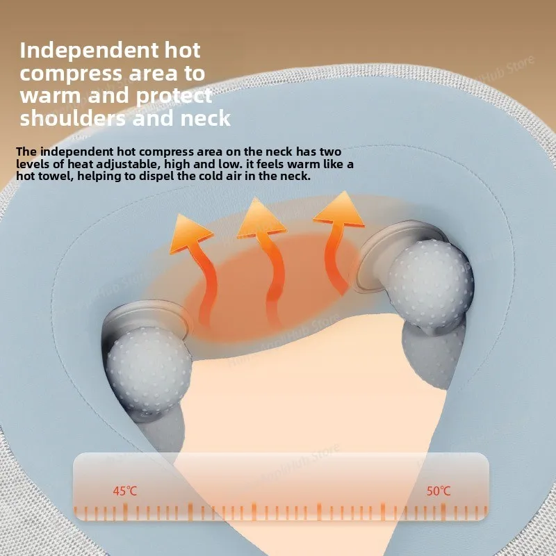 Electric neck massager U-shaped massage pillow neck protector hot compress kneading cervical spine neck massage instrument