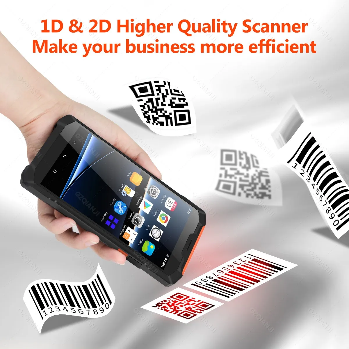 5.5'' Handheld PDA Terminal 4G Mobile Android Portable Wifi Bluetooth 1D 2D Barcode Scanner Reader Machine Data Collector 4G64G