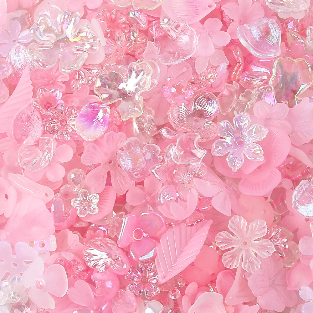 20g/100g Acryl verschiedene Perlen Blume Stern Schmetterling Süßigkeiten Acryl Kawaii Perlen für DIY Schlüsselanhänger Armbänder Schmuckherstellung DIY