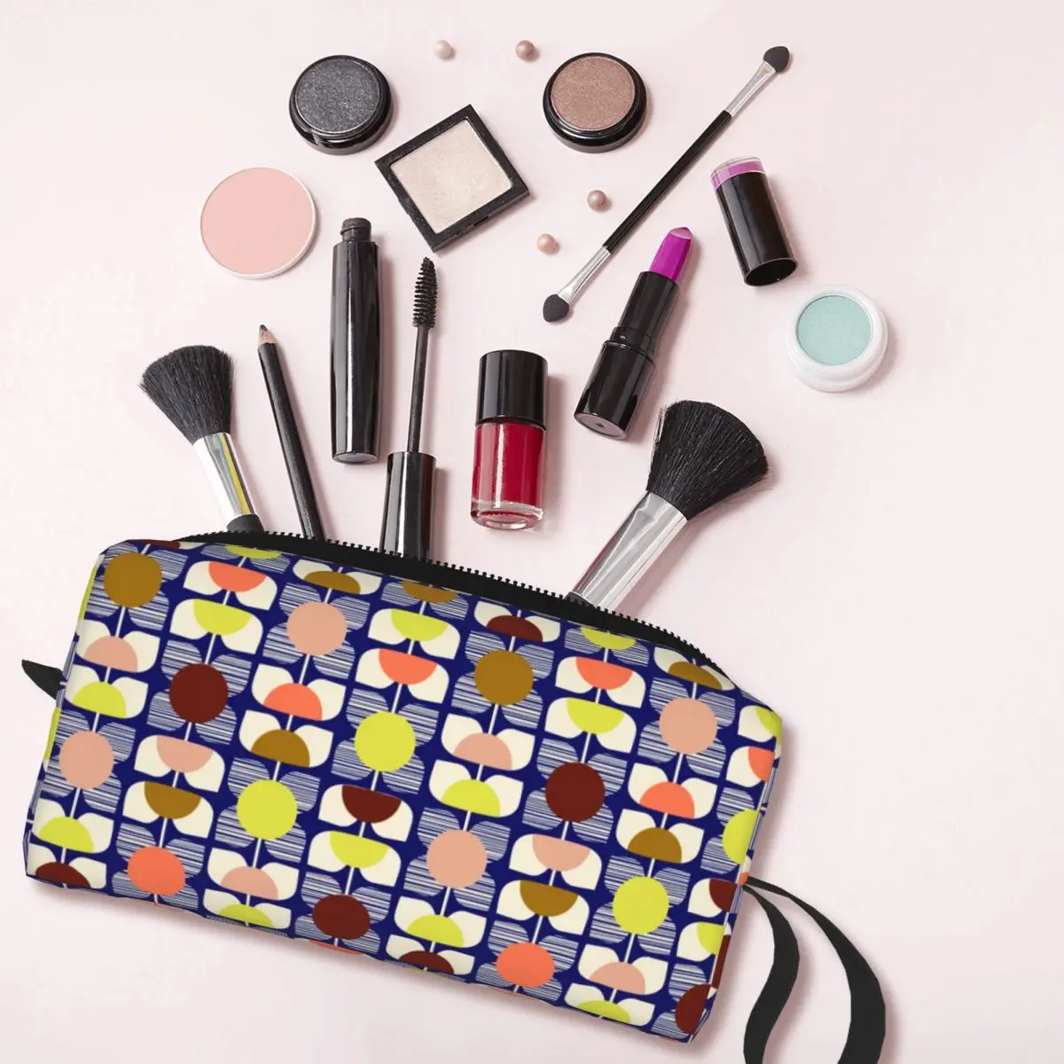 Orla Kiely-neceser cuadrado personalizado con estampado de flores, bolsa de aseo múltiple, organizador de maquillaje y cosméticos, bolsas de almacenamiento de belleza para mujer, Kit de caja Dopp