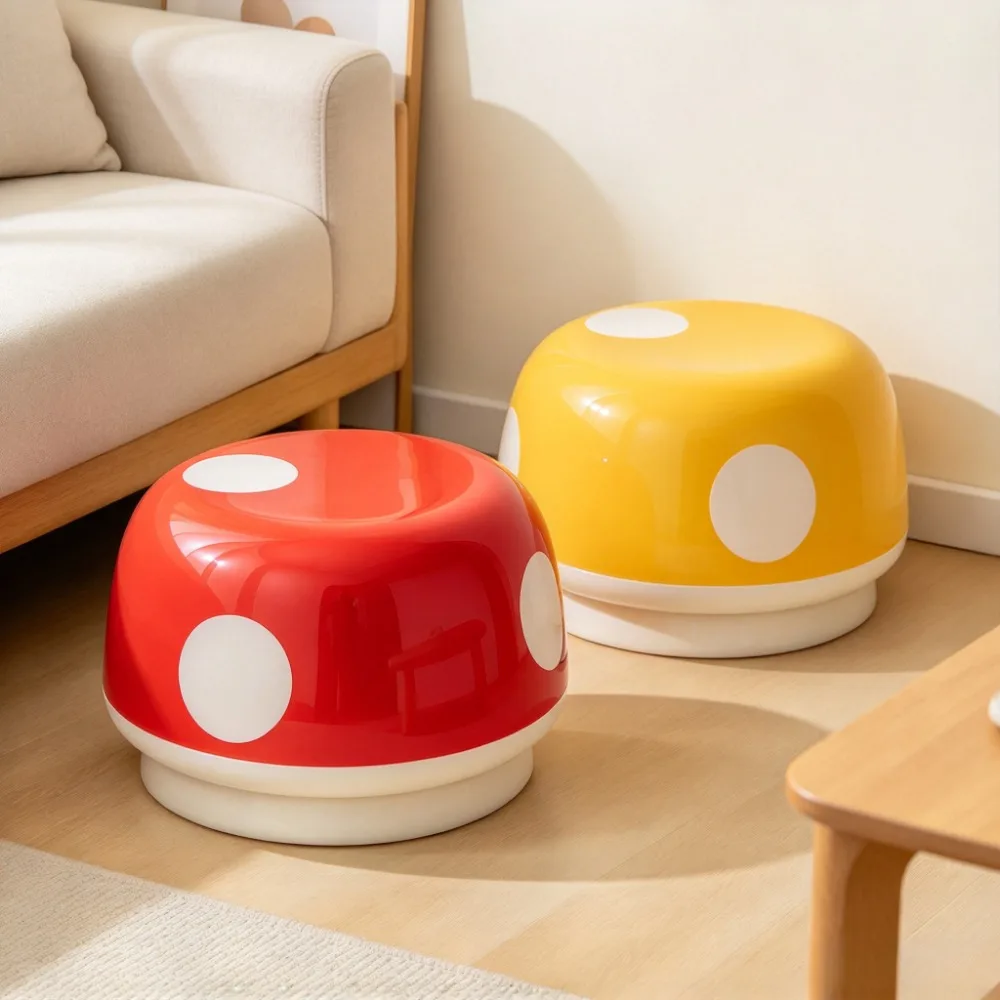 Banco para cambiarse los zapatos con forma de hongo, asiento acolchado para el hogar, ideal para el salón de belleza o el área de maquillaje, pequeño reposapiés de plástico, ahorra espacio, silla para tocador, un regalo perfecto.
