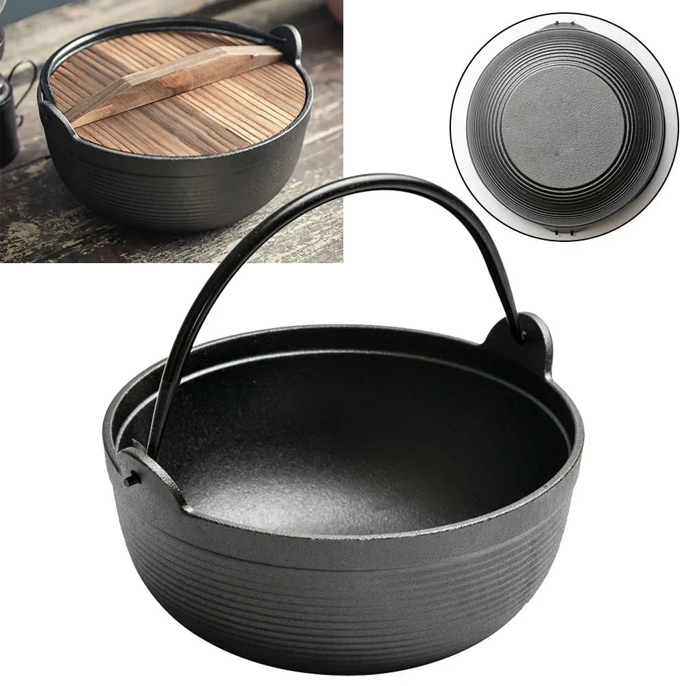 

Iron Stew Pot Household Non-stick Pig Iron Stew Pot Thickened Pot Wooden Cover Kitchen Household Multifunctional Cookware
