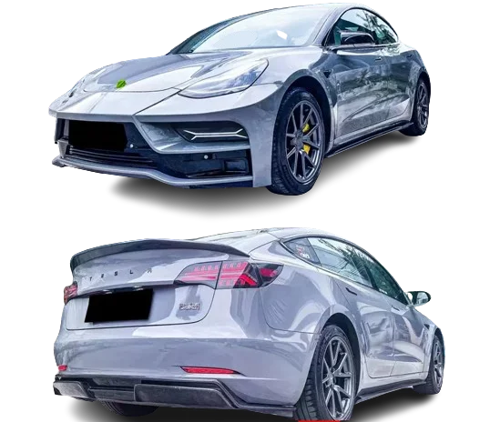 Body Kit Fit for Tesla Model 3  retrofit/upgrade Carbon fibres Auto parts Cars Front surrounds Rear lip Tail fins Side skirts