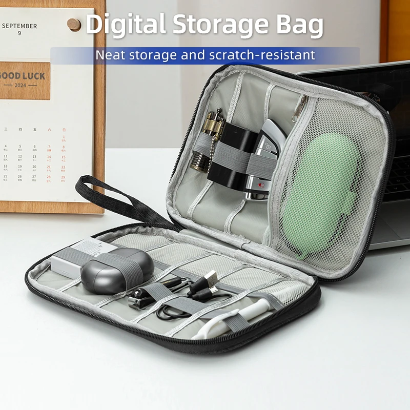 Car Styling Digital Storage Bag Portable USB Data Cable Plug Case For Audi Quattro TT A3 A4 A6 A5 Q5 A1 Q7 Q3 A8 Q2 A7 Q8 RS5 RS view 4
