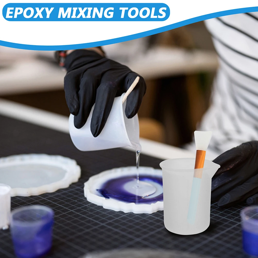 

Silicone Measure Cups Stir Sticks Tools Epoxy Mixing Containers Measuring Kit Graduated