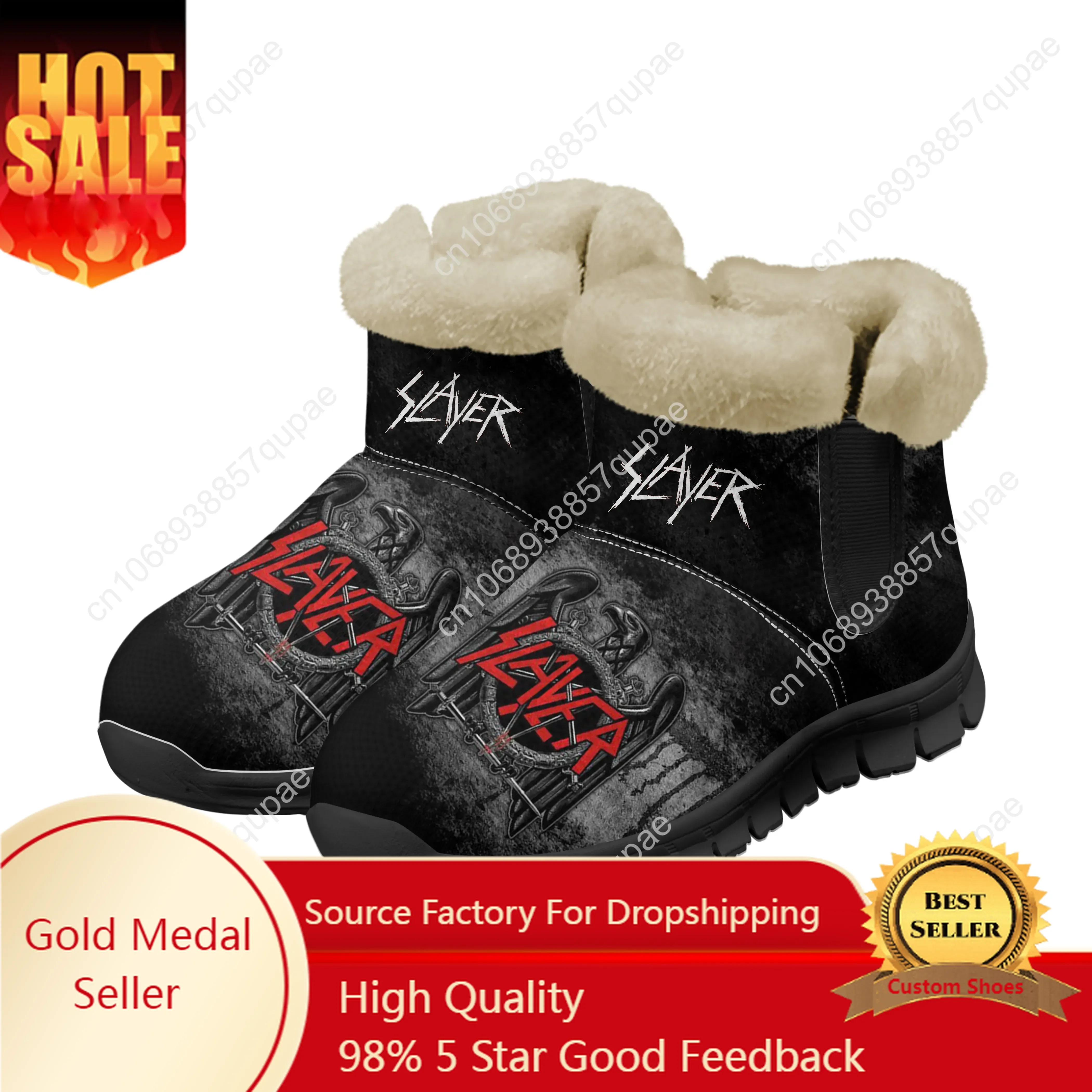 

Slayer Heavy Metal Rock Band Horror Scary Fashion Casual Snow Boots Men Women Shoes Keep Casual Lightweight Sports Custom Shoes