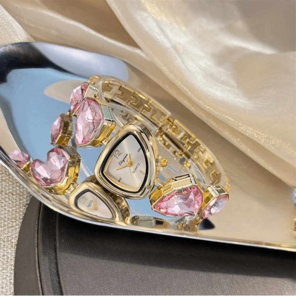 Fashion Irregular Women Quartz Watch Rhinestone Colorful Dial Bracelet Watch Ladies Wristwatches Gifts