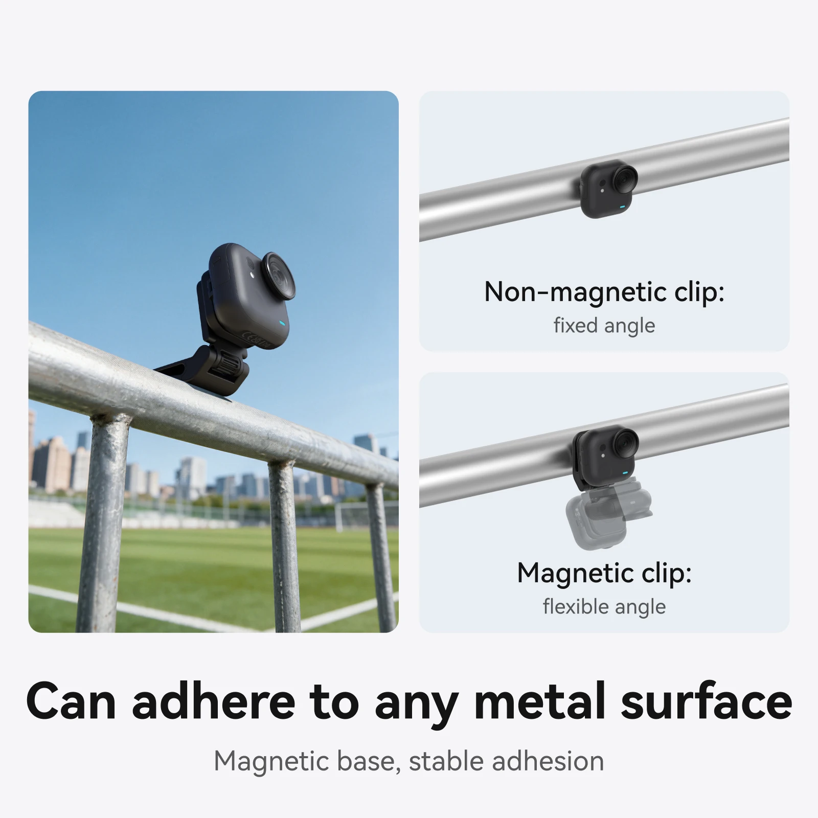 TELESIN Magnetyczny Klips Mocujący z Szybkozłączką, Regulowany Kąt, Baza do DJI OSMO Nano Insta360 Go Ultra Action Camera — zdjęcie produktu 4