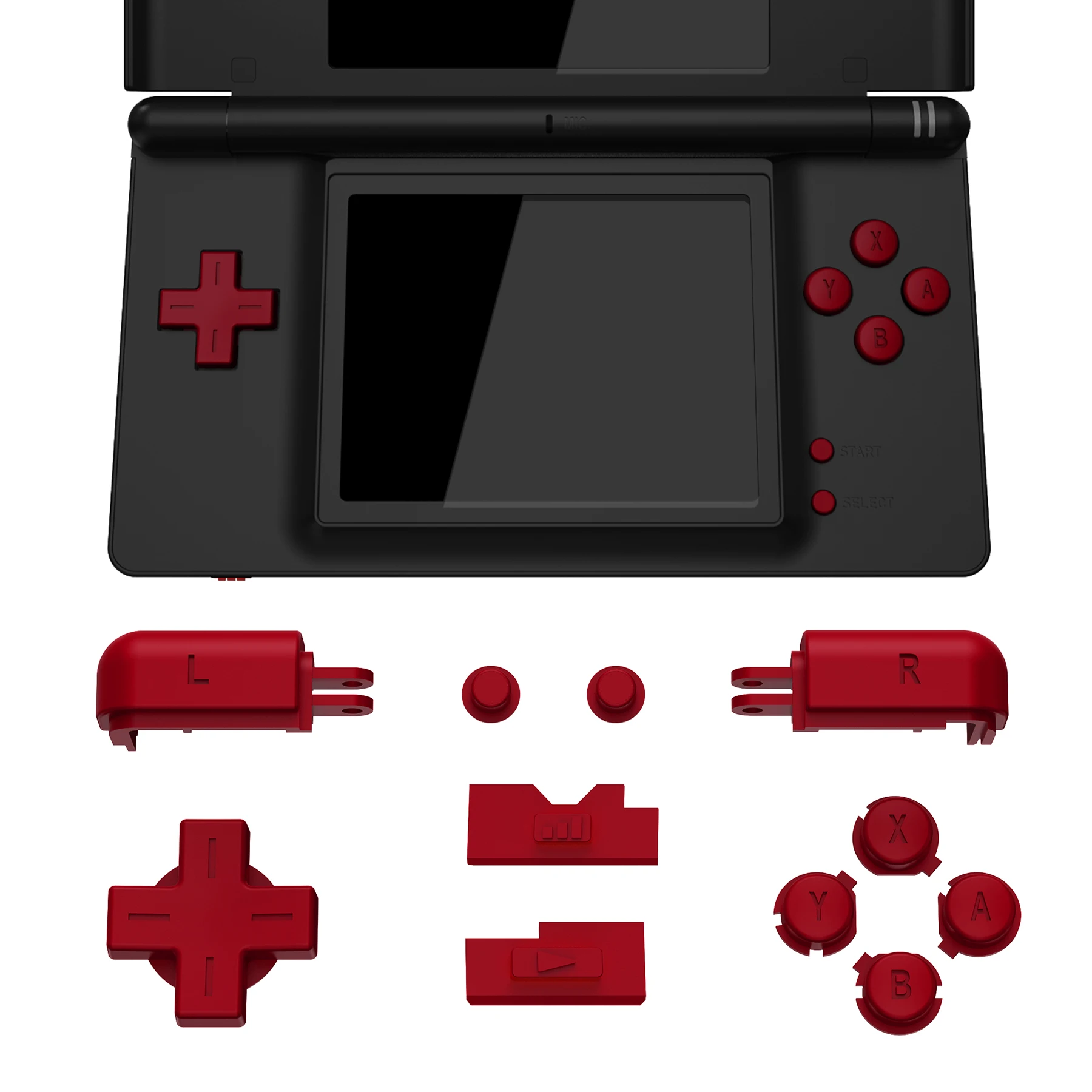 

eXtremeRate Custom Replacement Full Set Buttons for Nintendo DS Lite NDSL (Without The Console) - Scarlet Red