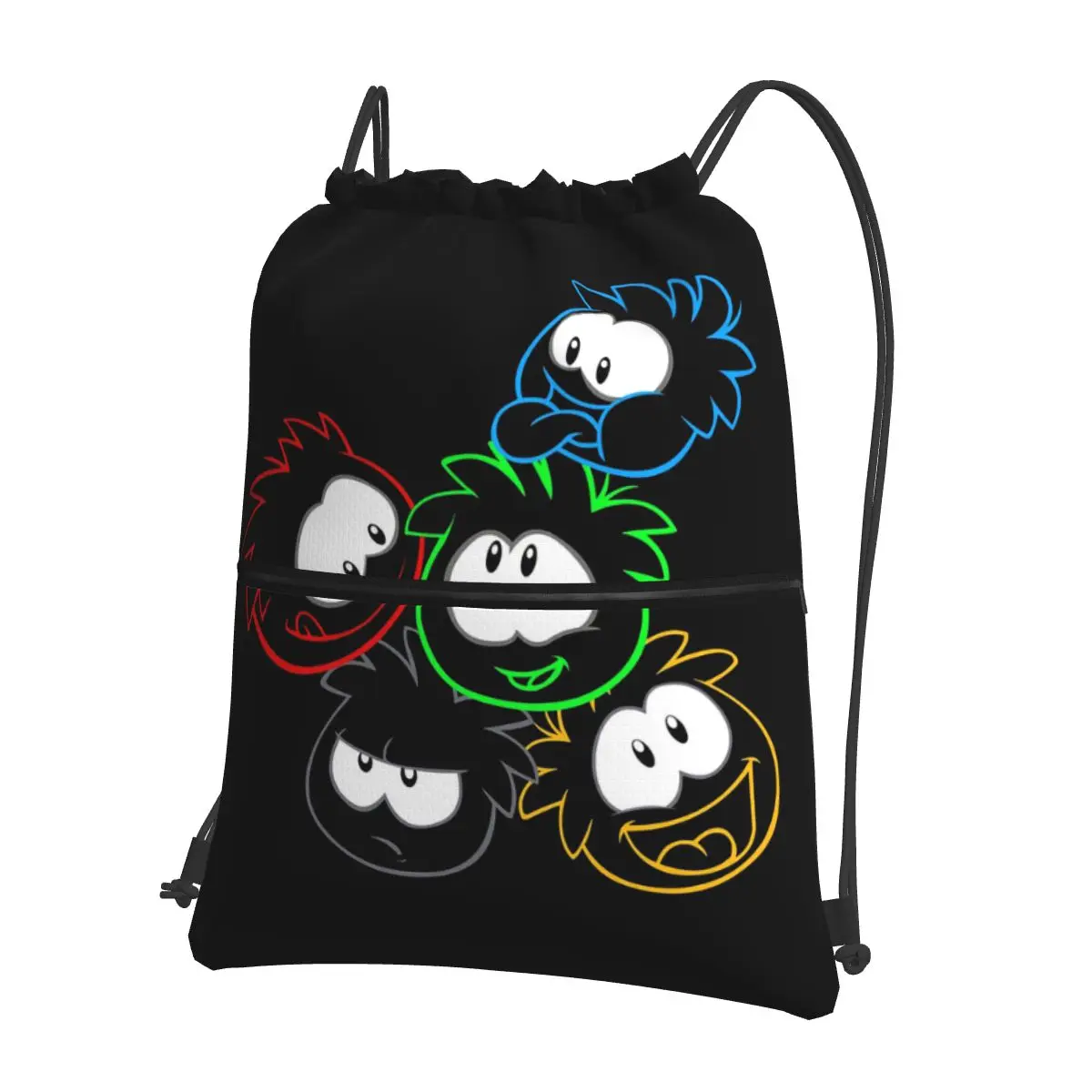 Mochilas Club Penguin Puffle Group, bolsas informales con cordón, bolsa deportiva, bolsas para libros para hombres, mujeres y estudiantes