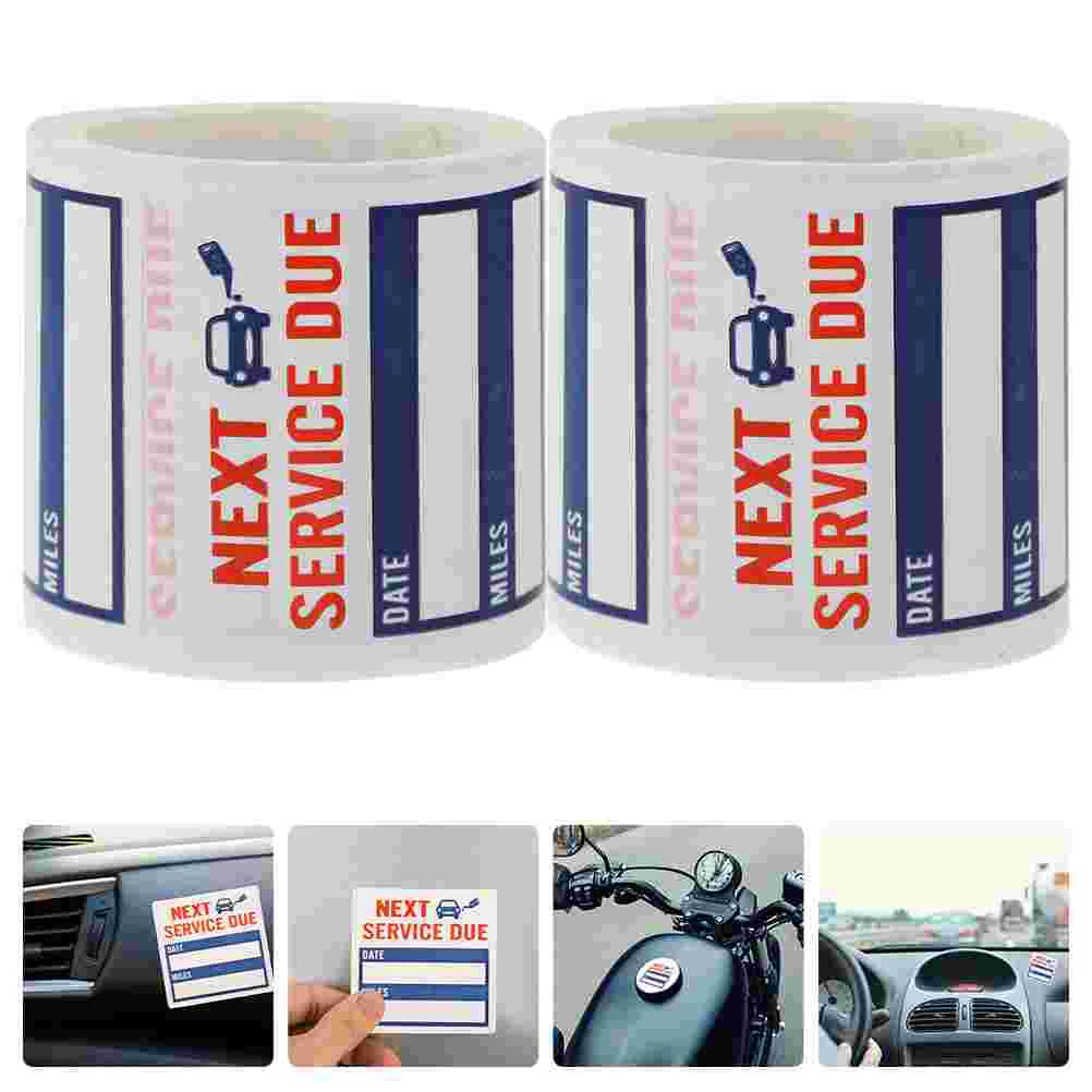 Adhesive Car Stickers Label Nail Automotive Water-proof Service Reminder Copper Plate Oil Change Tag