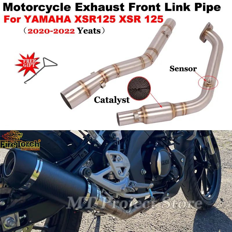 

Motorcycle Exhaust System Escape Modify Front Link Pipe Connecting 51mm Moto Muffler Slip On For YAMAHA XSR125 XSR 125 2020-2022