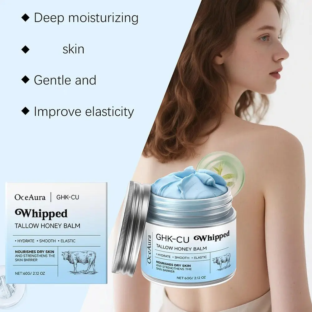 Beef Tallow Honey Skin Balm, Daily Nourishing Moisturizing Body Care Balm, Smooth Hydrating Non-Greasy Skin Repair Cream