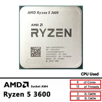 AMD Ryzen 5 3600 R5 3600 procesador de CPU usado 3,6 GHz GAMING Zen 2 7NM 65W L3 = 32M 100-000000031 Socket AM4