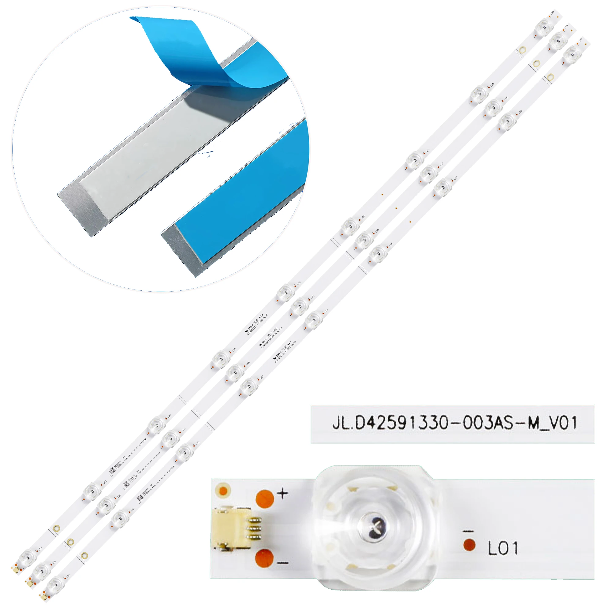 Tira de luz LED de fondo para 43H6750F 43RE1 43R7F 43H6590F R43B7 43H6570 43H6570F 43H6F 43R6000FM JL.D42591330-003AS-M_V01