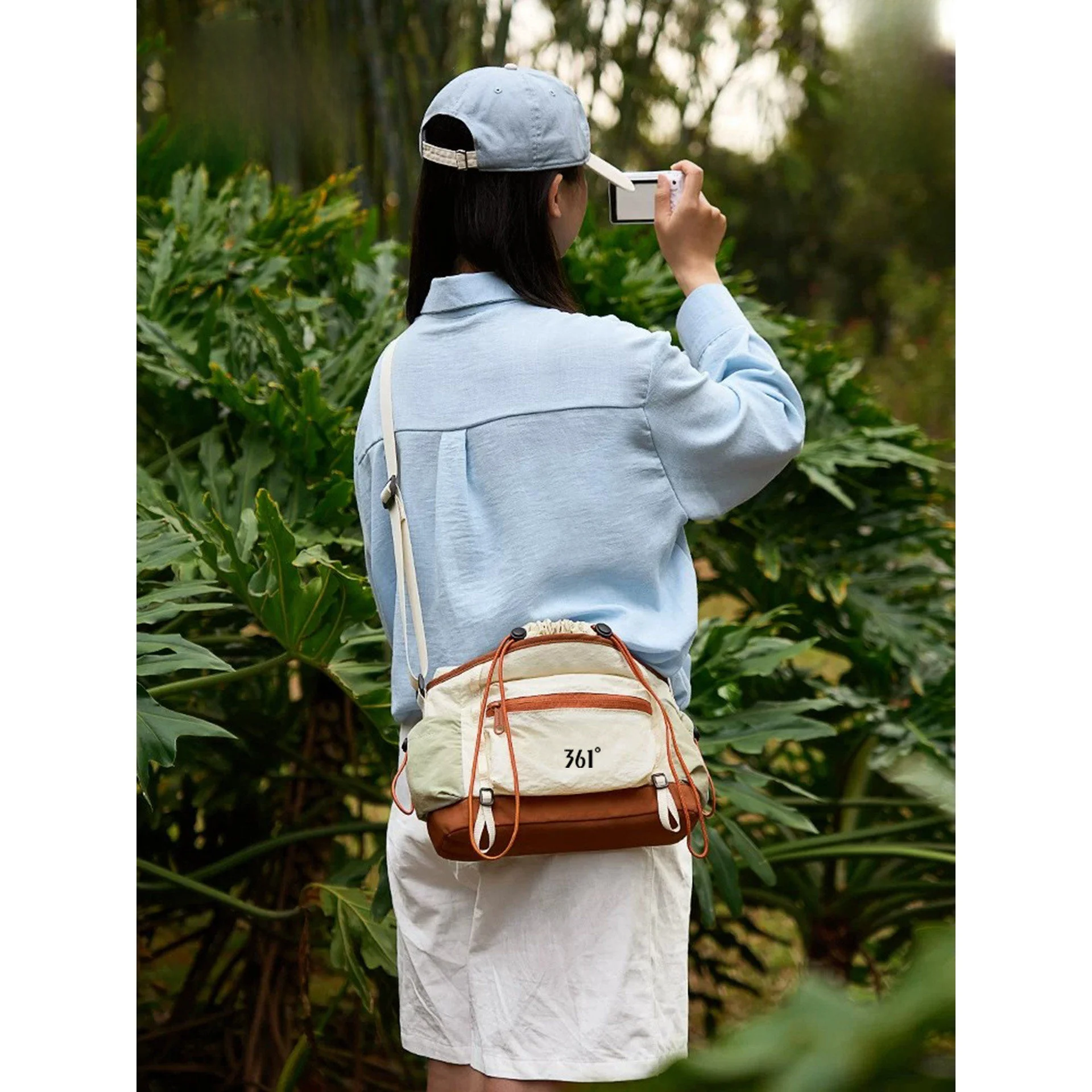 361°-women's-crossbody-bag-outdoor-lightweight-single-shoulder-portable-travel-bag-casual-style-nylon-fabric-leisure-scene