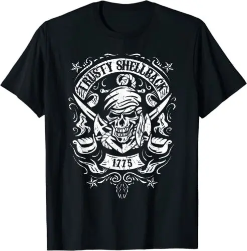 Trusty Shellback Skull and Swords Equator Crossing Naval Art T-Shirt