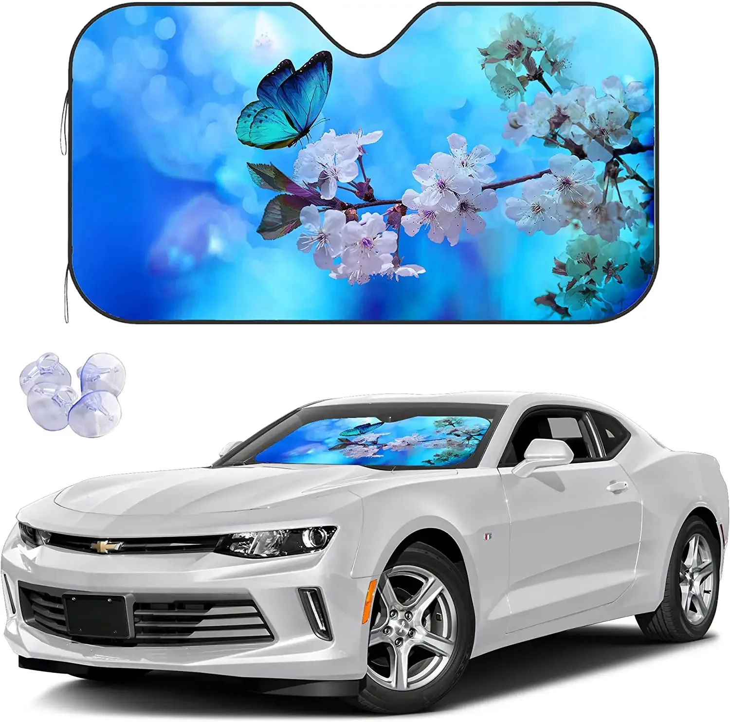 Flower Floral Funny Windshield Sun Shade for Truck SUV Automotive car Sun Shade Windshield Covers Cute Foldable Sun Visor Blocks