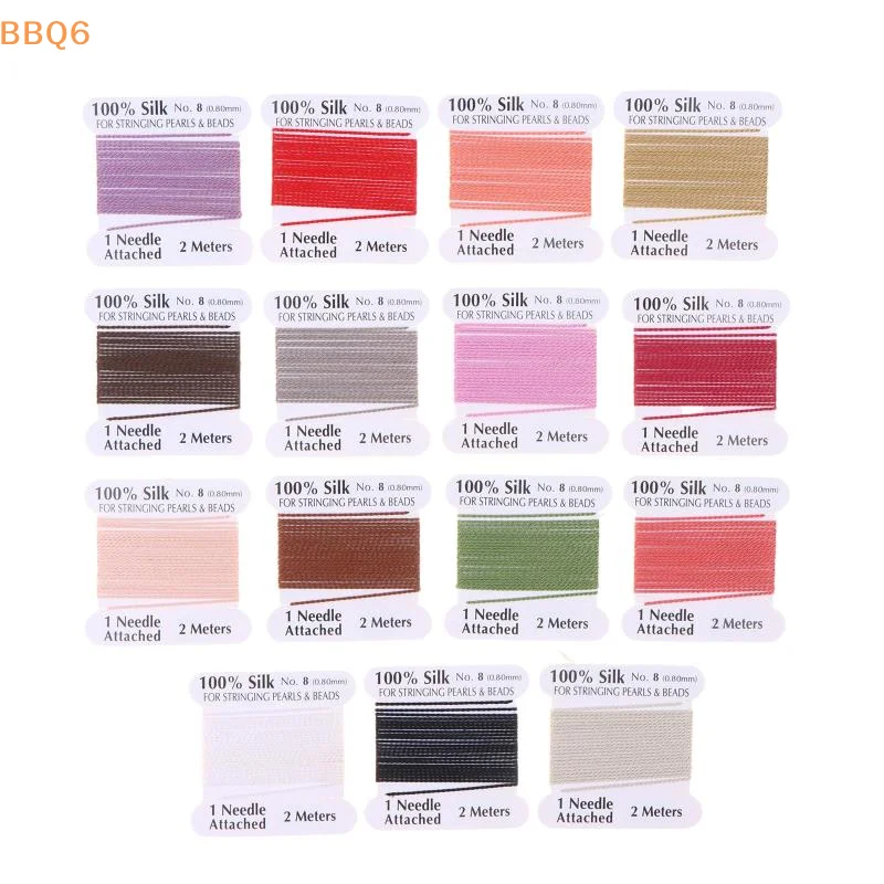 *8# 0.8mm*2meters Factory Price Multicolor 100% Natural Pink Black White Silk Cord For Women DIY Jewelry Making