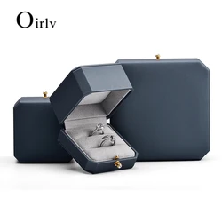 Oirlv Luxury Leather Jewelry Organizer Wedding Ring Box Pendant Bracelet Necklace Storage Case Gift Jewelry Shops Display Box