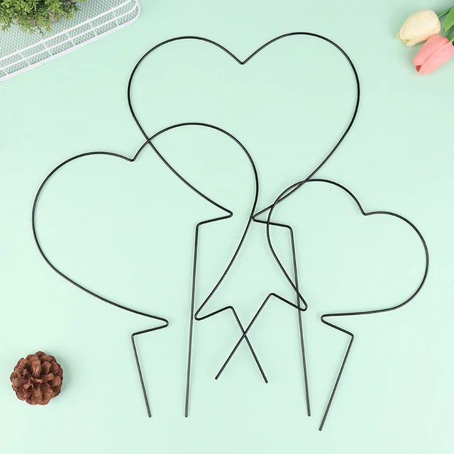 2Pcs Iron Heart-Shaped Garden Plant Support Stake Stand Round Vine Climbing Trellis Flower Frame Garden Decor 2 2Pcs Iron Heart-Shaped Garden Plant Support Stake Stand Round Vine Climbing Trellis Flower Frame Garden Decor 2
