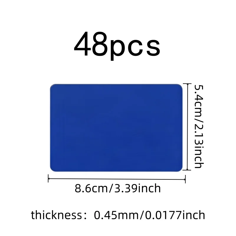48 pcs 0.45mm Metal Business Card Blanks, Aluminum Smooth Surface for Gift Name Cards, Multipurpose, Versatile