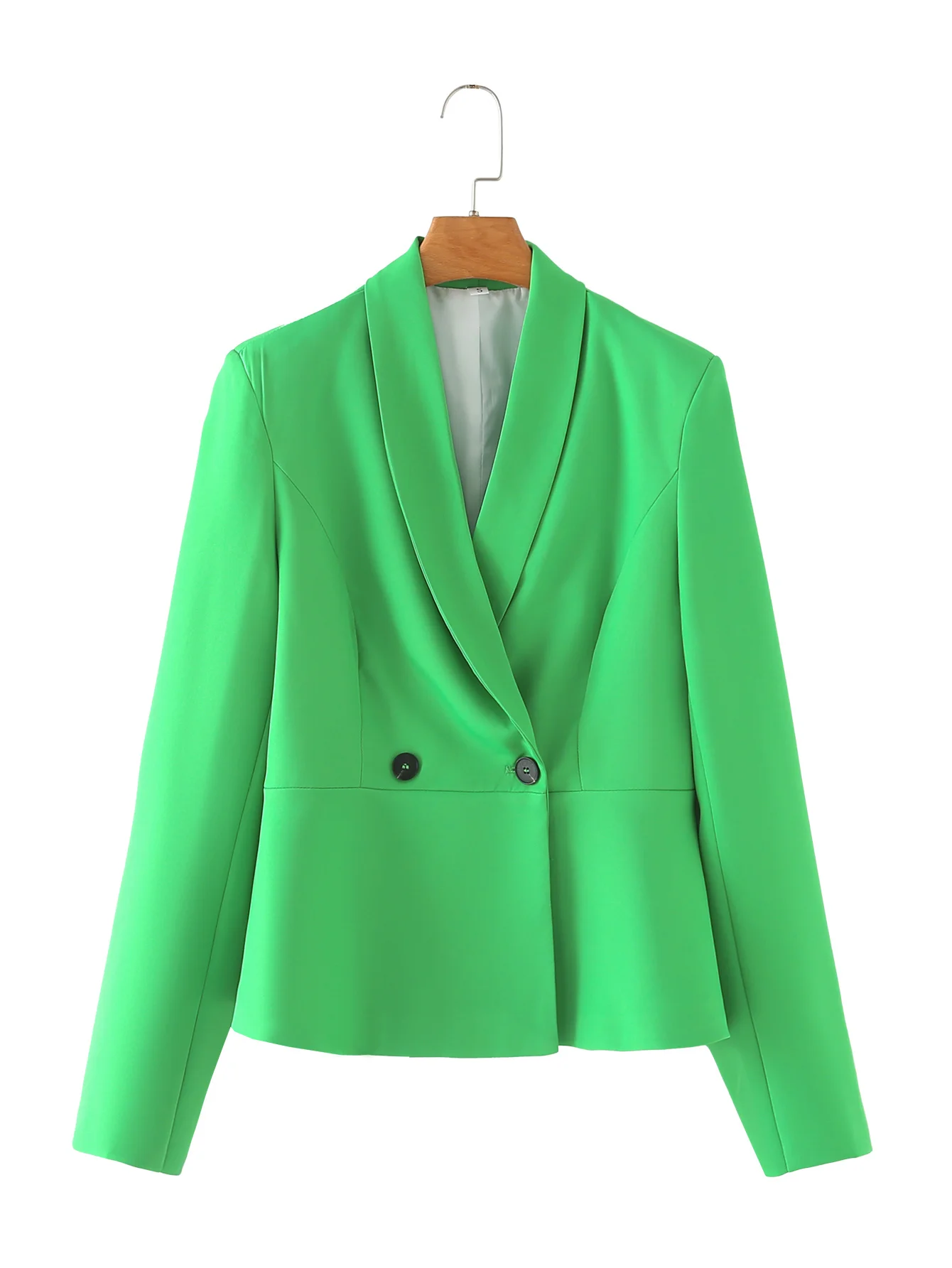 

Casual Green Jacket for Women, Long Sleeve Coat, Autumn and Spring Clothes, 2024