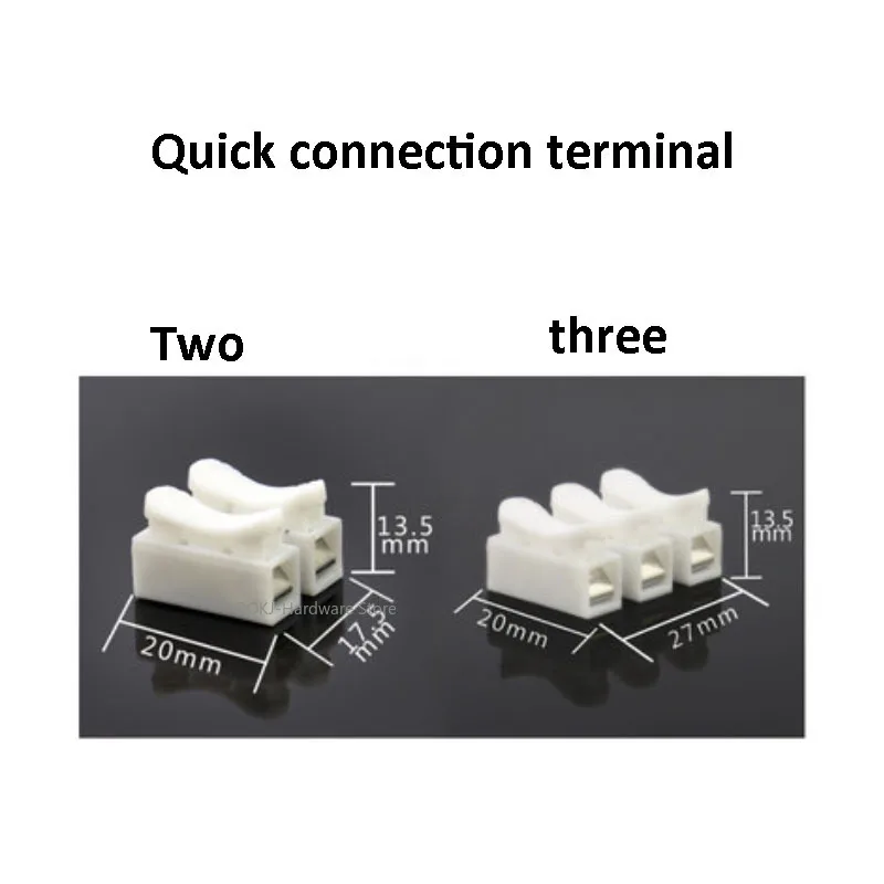 2~20Pcs Quick Connect Terminal CH-2/CH-3 Self-Locking Press Type Wire Connector LED Light Cable Clamp