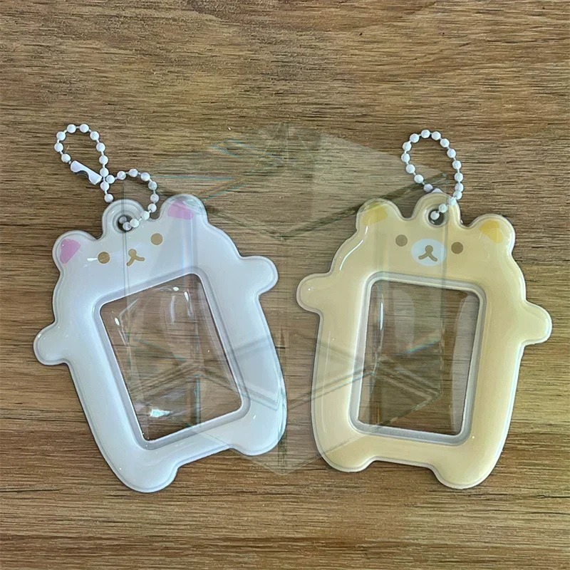 1Pcs Lazybear Photocard Student Card Case  2 Inch Photo Card Holder Idol Photo Protector Ornaments