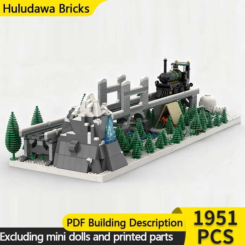 

Модель City Street View MOC, строительные кирпичи, зимний лесной поезд, модульная технология, детские праздничные подарки, сборные игрушки, костюм