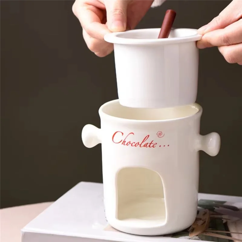 

ABFY-Fondue Кружка для плавления шоколада Горшок для фондю Шоколадные кружки для фондю Закуски Конфеты Шоколадный горшок для плавления