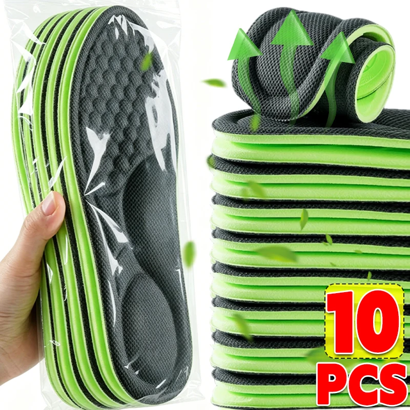 Semelles intérieures en mousse à mémoire de forme pour chaussures, pour hommes et femmes, déodorantes, absorbant la sueur, pour massage, semelle orthopédique pour chaussures de course, 2 à 10 pièces