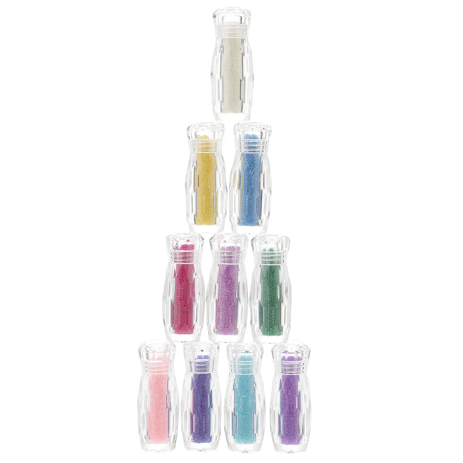 

10 флаконов высококачественных стеклянных бусин для нейл-арта, глянцевые микрокристаллы, идеально подходят для дизайна ногтей и рукоделия