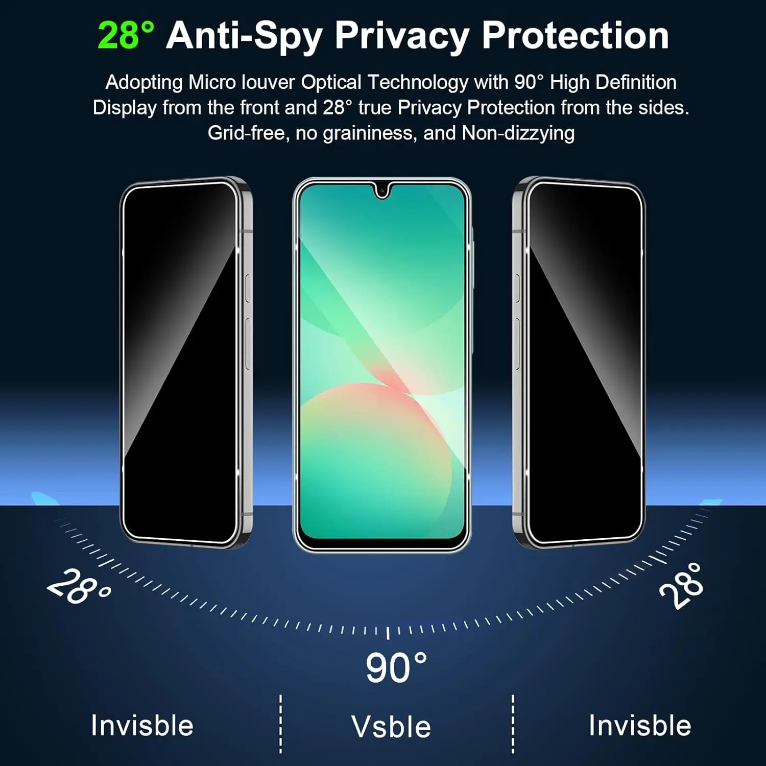 2/3/4 Stück gehärtetes Glas für Oukitel C62 / C62 Pro Anti Spy gehärtetes Glas Schutzfolie Privatsphäre – Detail 5