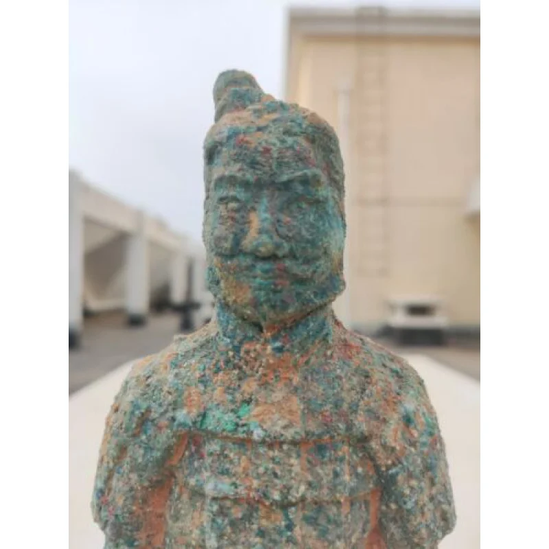 Antique Bronze Statue Terracotta Warriors Soldier Bronze Patina Earth Dynasty