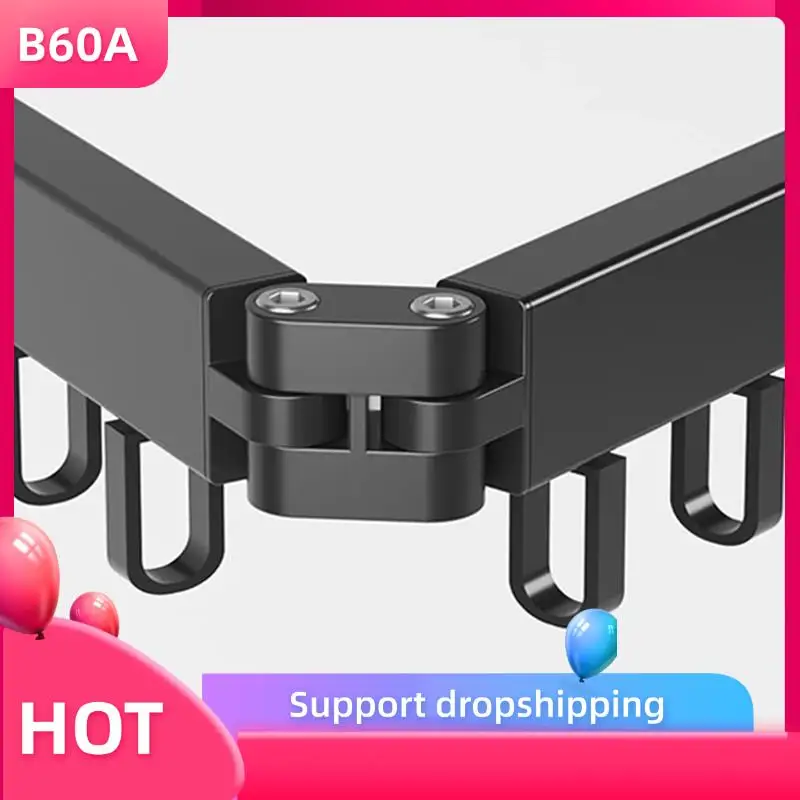 

B60A Retractable Cloth Drying Rack Folding Clothes Hanger Wall Mount Indoor&Outdoor Saving,2 Fold With 12 Aluminum Ring