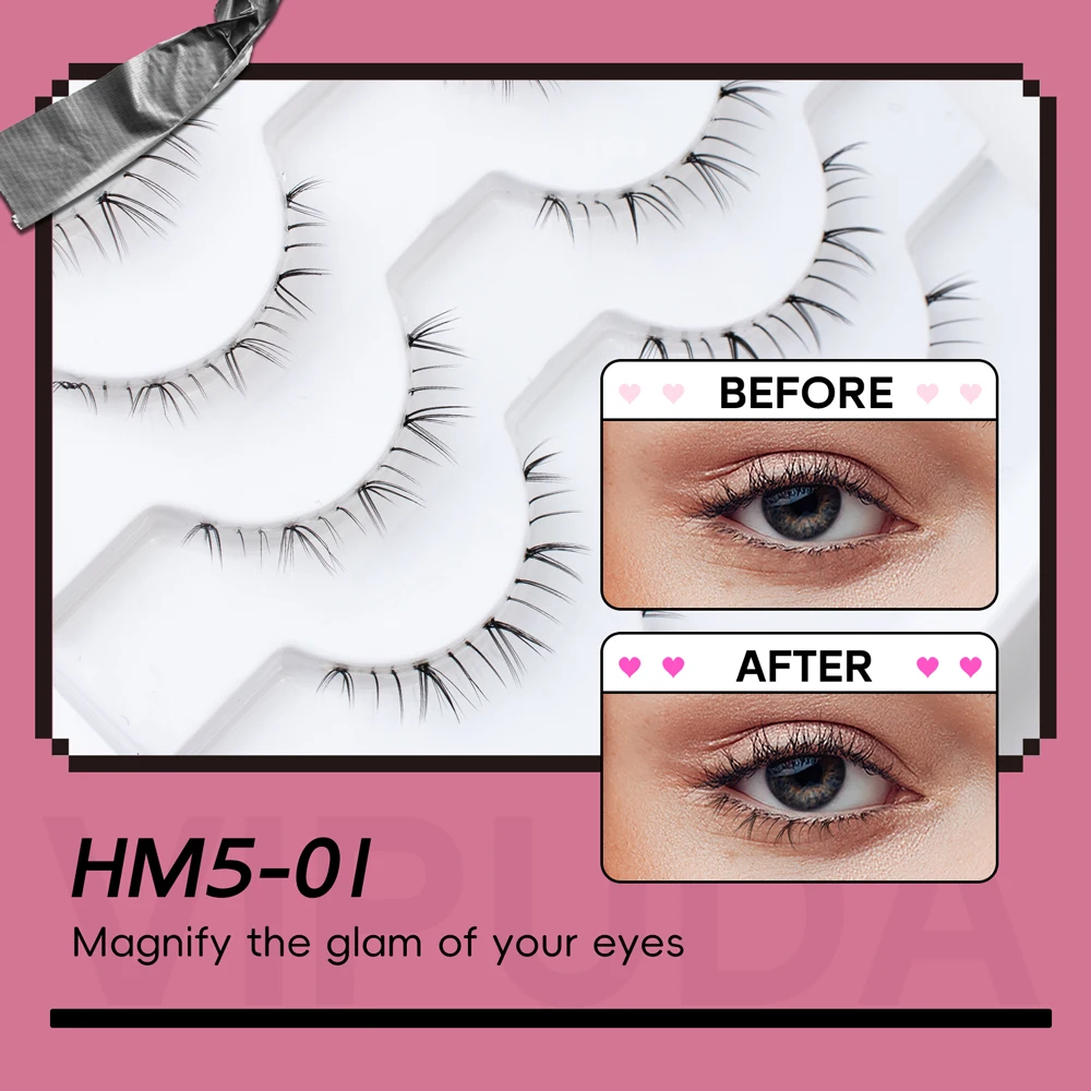 10Pairs Lower Eyelash Design Fluffly Fashion Natural Under Lashes Handmade Clear Band Bottom Fake Lash Extension Makeup Tools