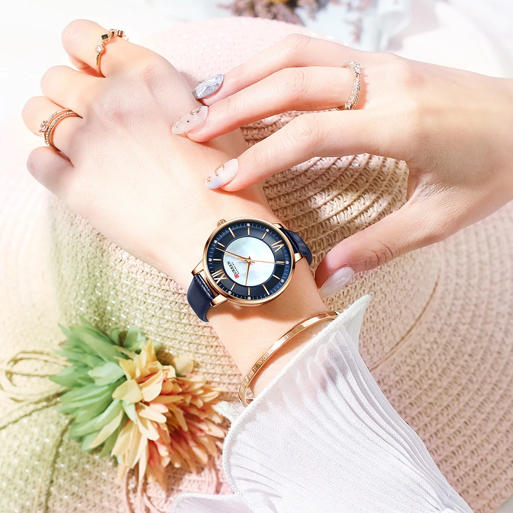 CURREN 9088 Simple Classic Quartz Watch for Women with Rhinestone Dial Elegant Dress Wristwatch