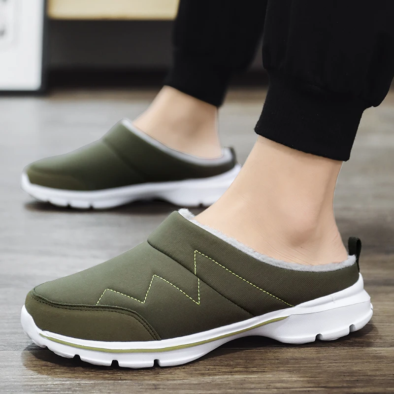 Men Plush Walking Shoes Winter Fitness Keep Warm Loafer Sports Outdoor Flats Breathable Sneakers Size 39-48