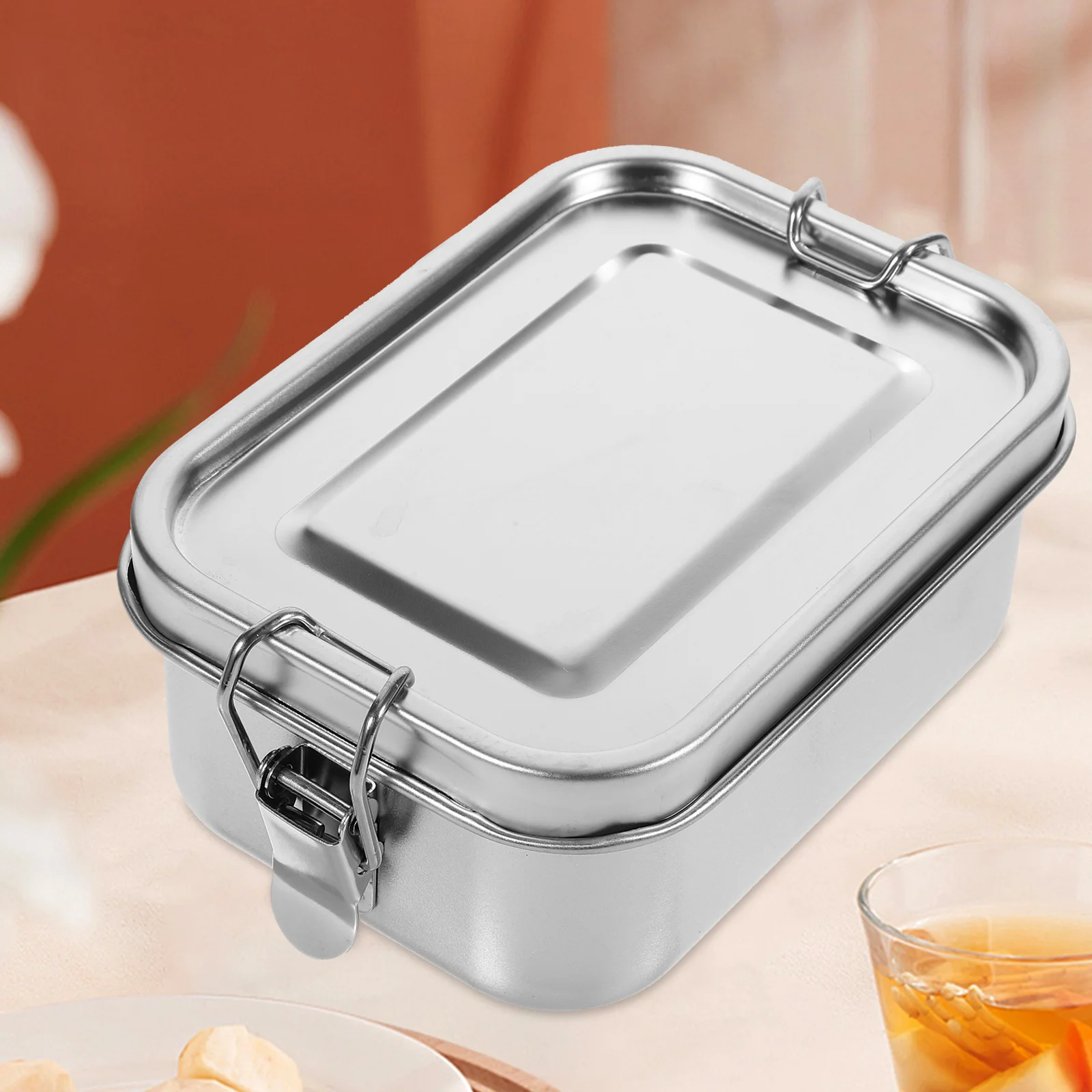 

Stainless Steel Food Containers Bento Box Portable Lunch Container for Cooked Rice Snack Storage Kitchenware Sealing Metal Box
