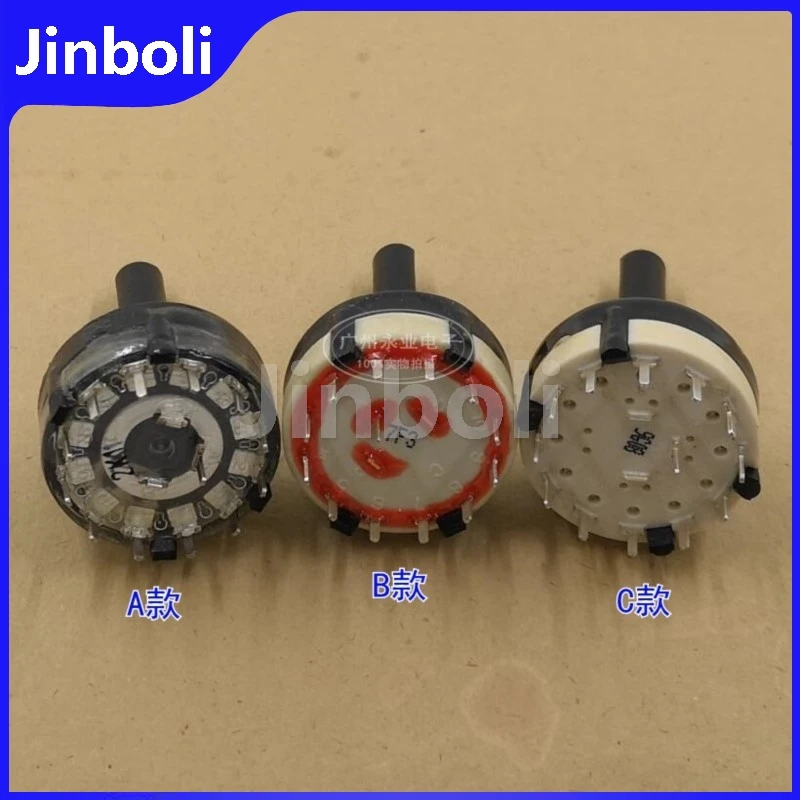 2PCS SR26 Type Rotary Band Switch 1 Pole 12 Gears 360 Degree Toggle Switch Shaft Length 30MM