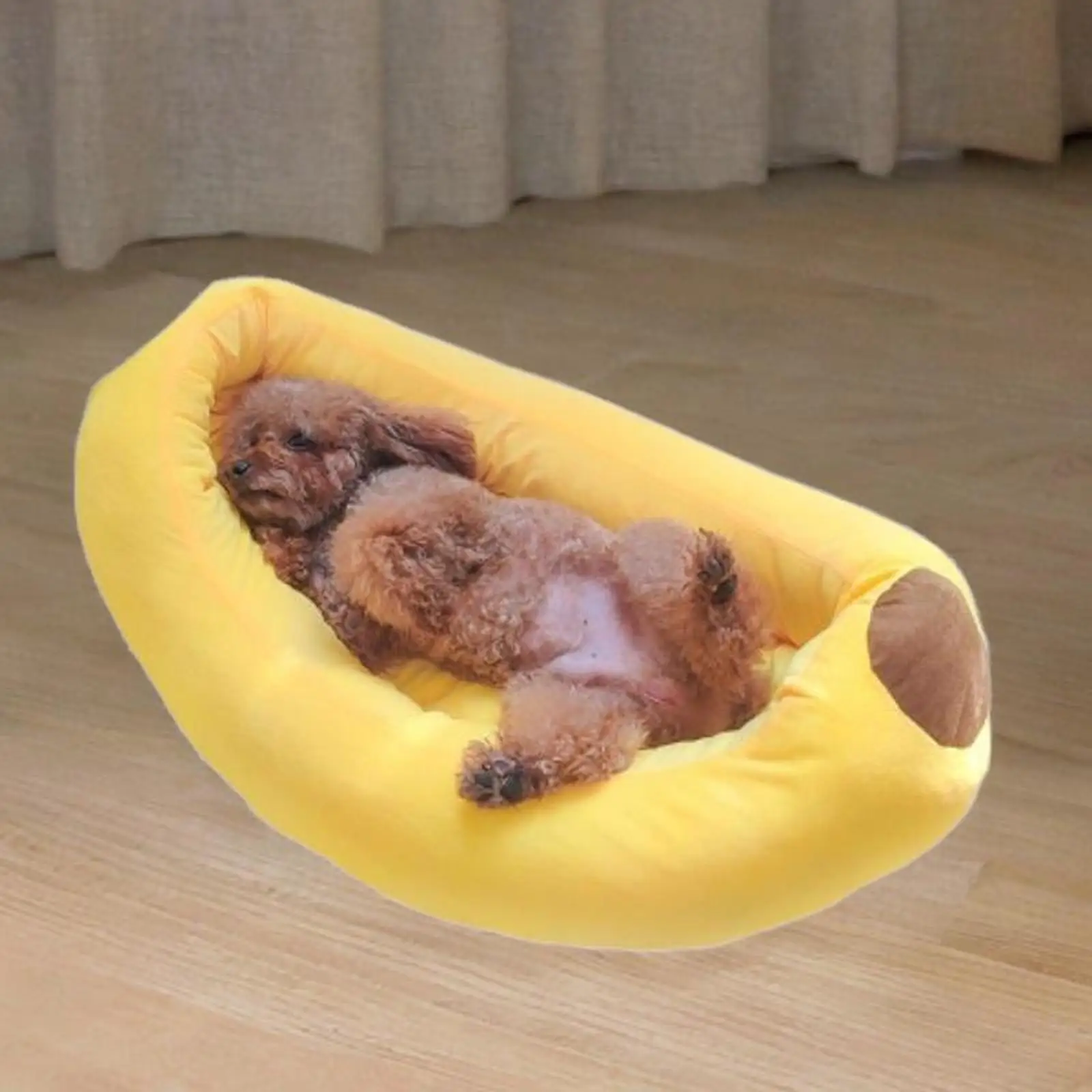 Banana Shaped Dog Bed Breathable Plush Cozy and Soft Puppy Cushion Pet Nesting Bed for Small Medium Dog Pet Supplies