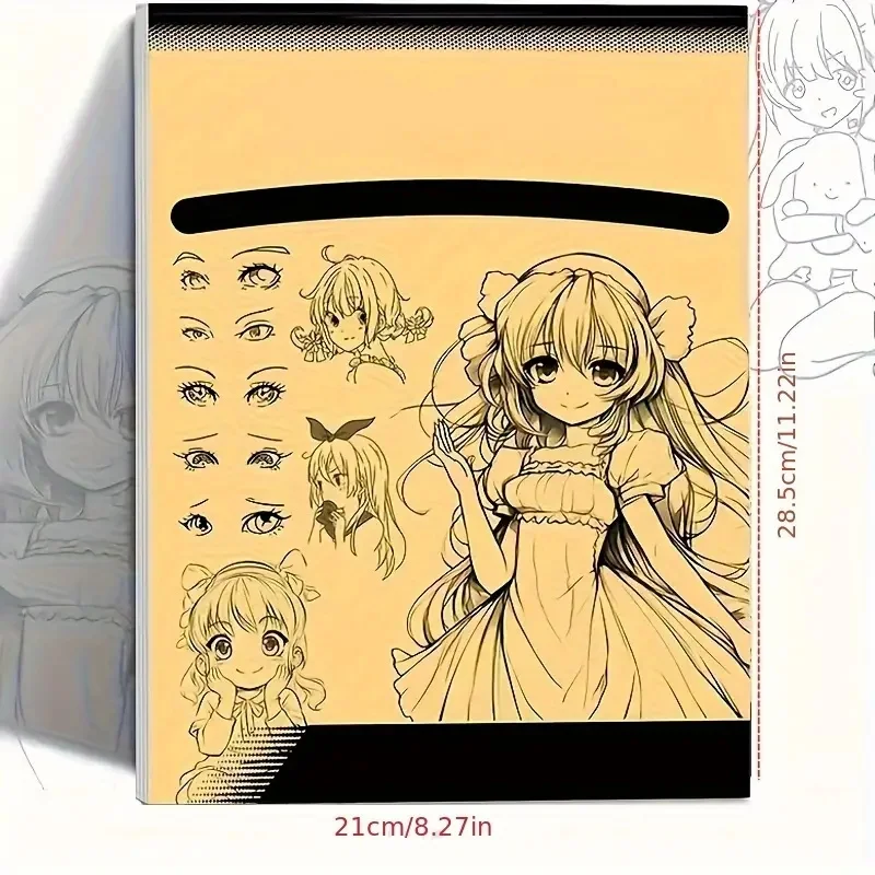 1pc Anime Character Line Art Drawing Book for Beginners - 48 Pages of Simple Hand-Drawn Outlines for Tracing & Practice Painting image 2