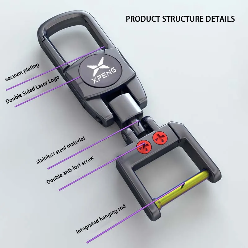 Portachiavi per auto in lega di alluminio portachiavi per auto portachiavi per XPENG G6 G3 G9 V2L P7 P5 X5 X9 F57 accessori LOGO 2023 2024 Logo